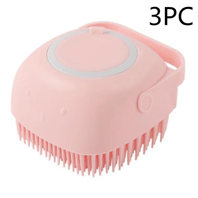 Spazzola 2 in 1 per Toelettatura – Spazzola in Silicone con Dosatore Shampoo