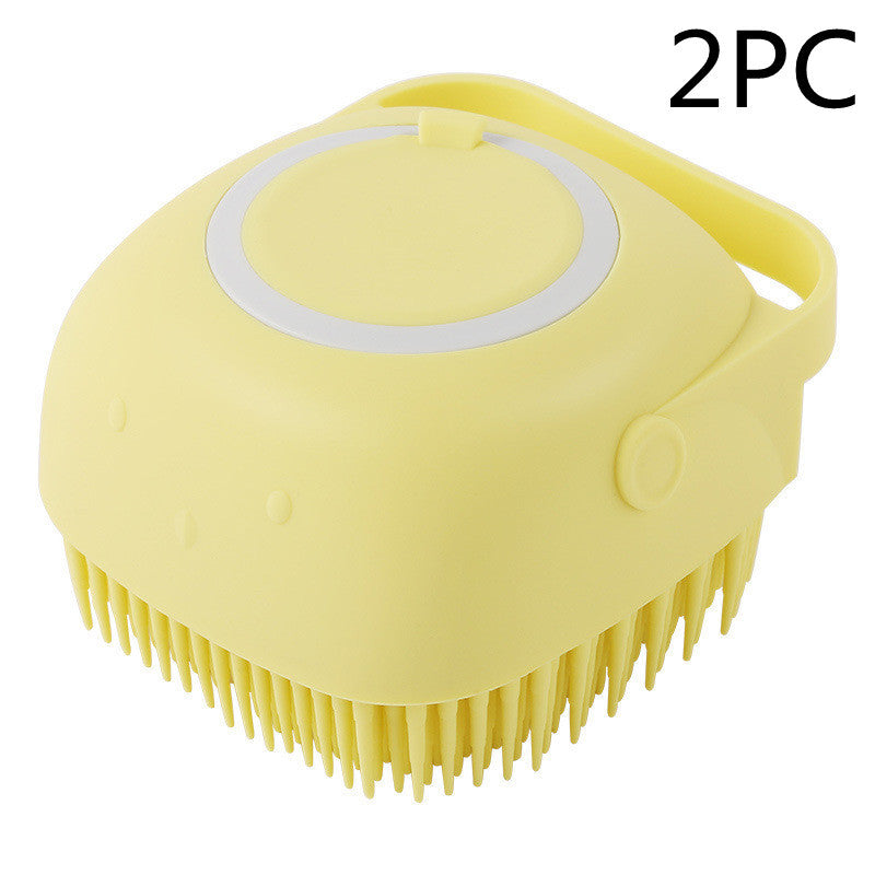 Spazzola 2 in 1 per Toelettatura – Spazzola in Silicone con Dosatore Shampoo