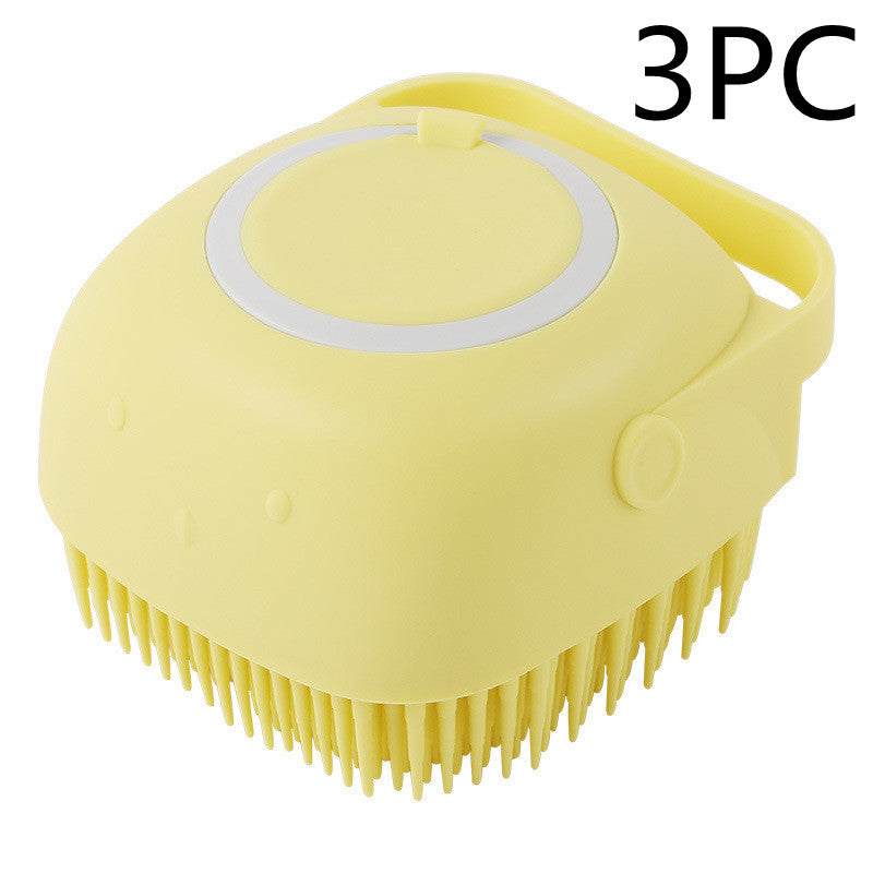 Spazzola 2 in 1 per Toelettatura – Spazzola in Silicone con Dosatore Shampoo