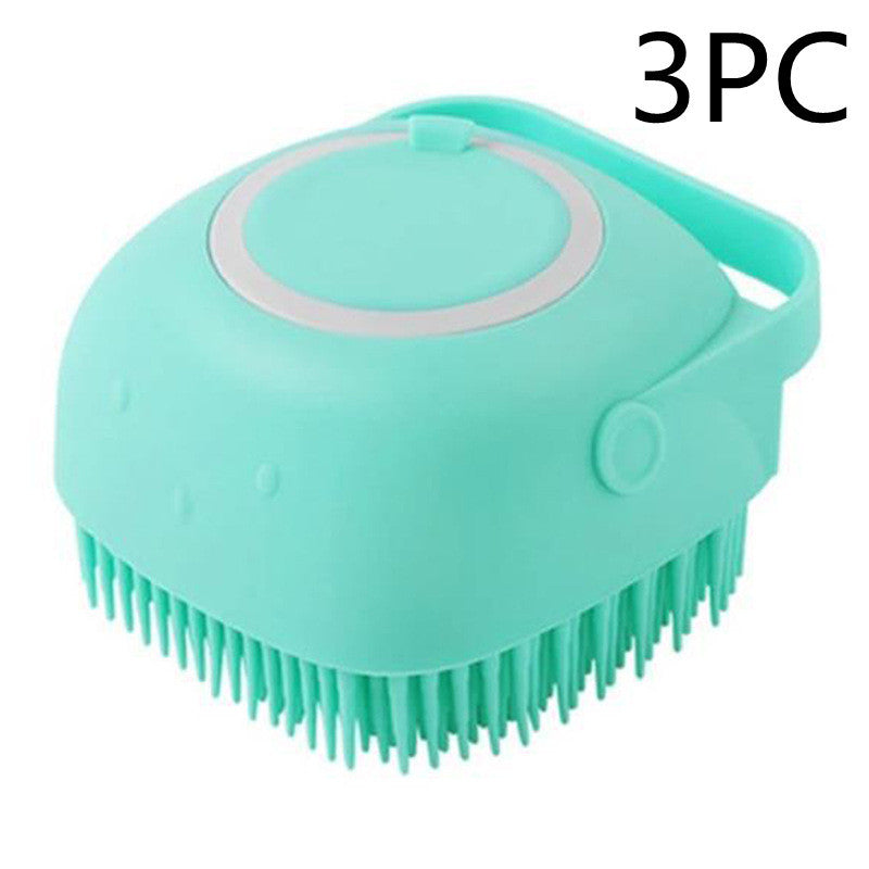 Spazzola 2 in 1 per Toelettatura – Spazzola in Silicone con Dosatore Shampoo