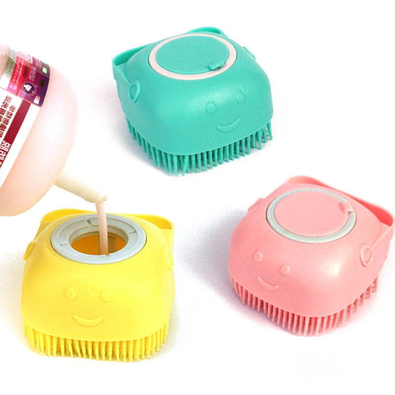 Spazzola 2 in 1 per Toelettatura – Spazzola in Silicone con Dosatore Shampoo