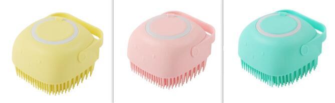 Spazzola 2 in 1 per Toelettatura – Spazzola in Silicone con Dosatore Shampoo
