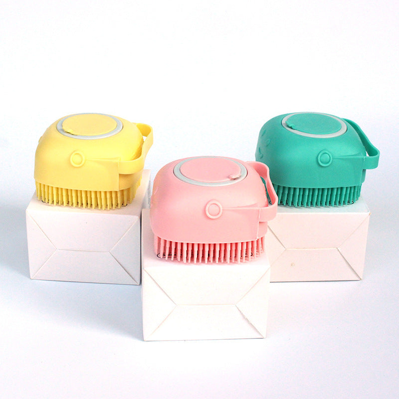 Spazzola 2 in 1 per Toelettatura – Spazzola in Silicone con Dosatore Shampoo